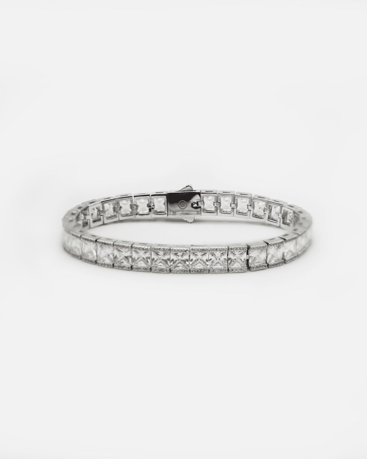Tennis Princess Cut Bracelet - 8mm White Gold - Stella Club