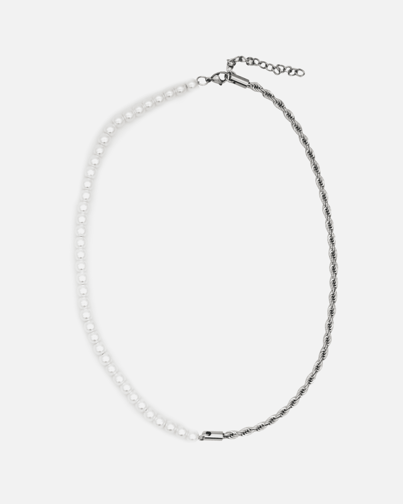 Half Pearls & Rope 4mm White Gold - Stella Club