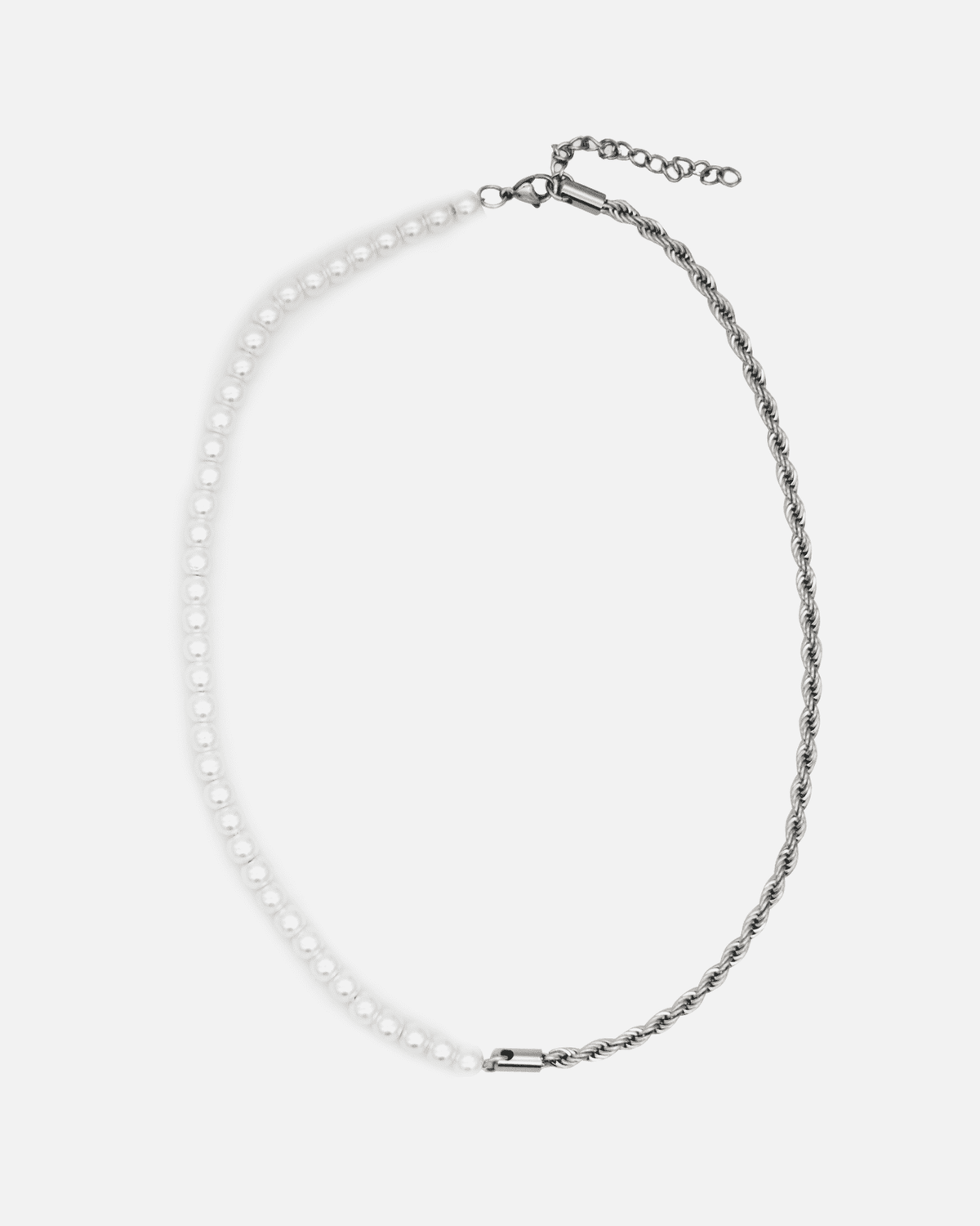 Half Pearls & Rope 4mm White Gold - Stella Club