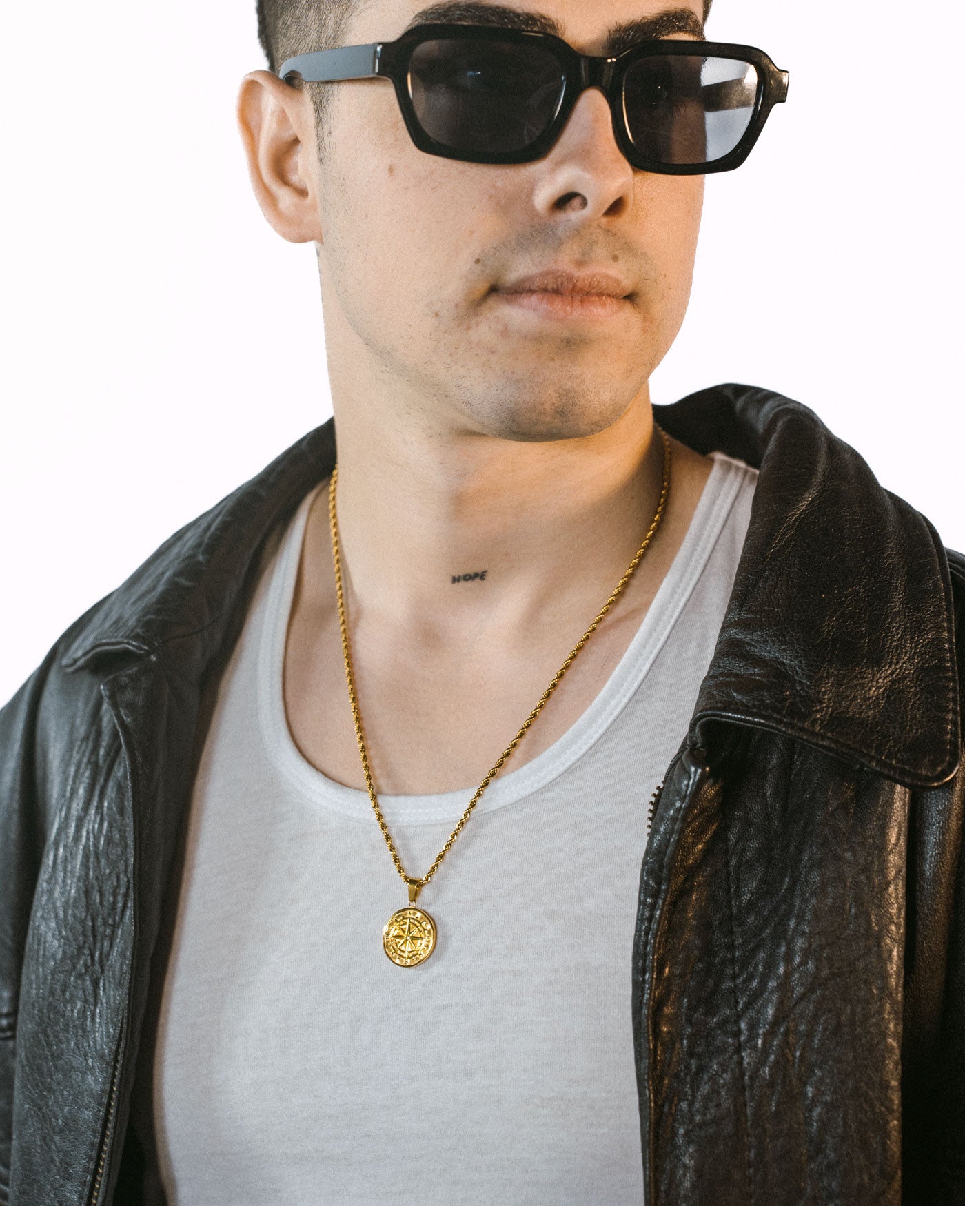 Compass Pendant + Rope 2.5mm - Gold - Stella Club